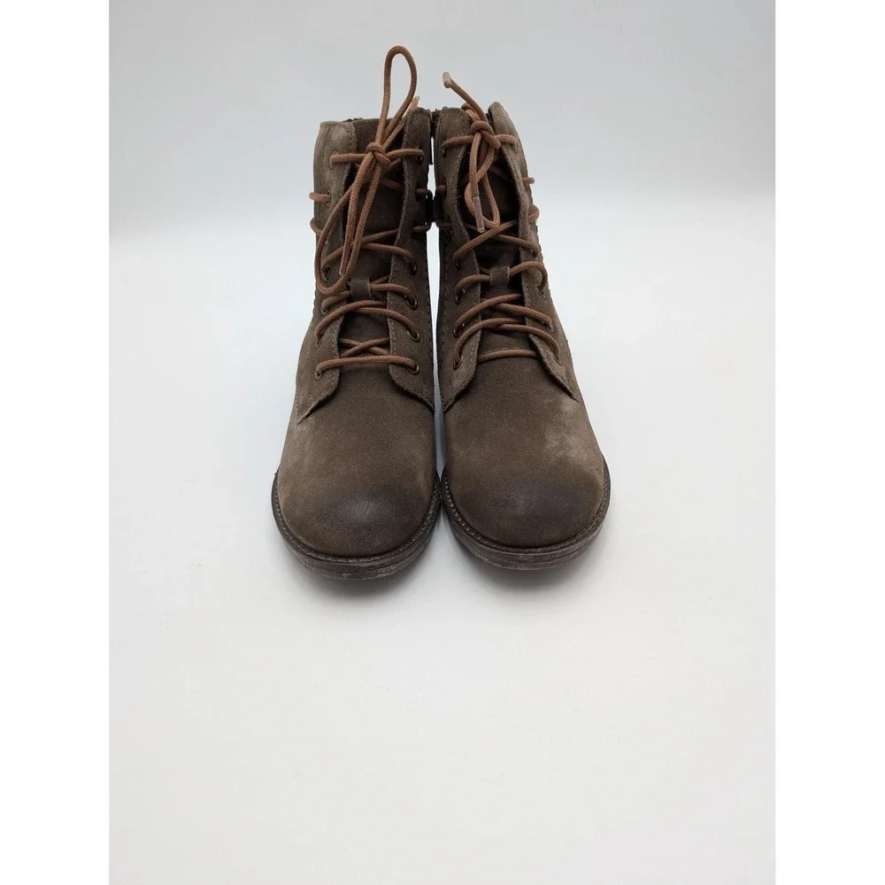 Josef Seibel Boots Womens Size 6.5 Brown Suede Lace Up‎ Ankle Combat Shoes